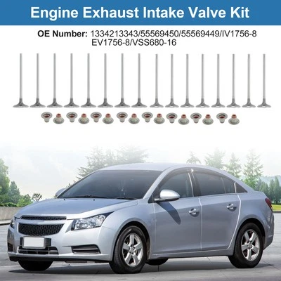 16pcs Intake Exhaust Valves with Seals for Chevrolet Cruze LS 1.8 2011-2015 Foto 1 de 4