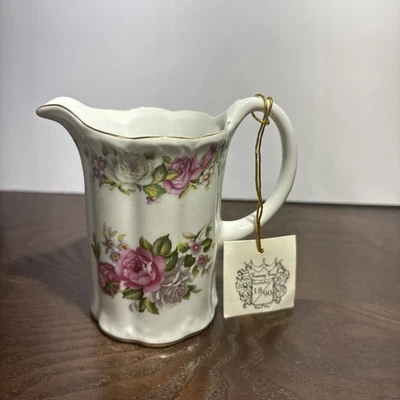 Jarra vintage Foley Harmony rosa adorno dorado porcelana antigua Inglaterra Foto 1 de 4