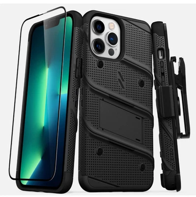 ZIZO BOLT серии чехол черный для iPhone 11 до 17 серии, зажим для ремня + закаленное стекло - Изображение 1 из 4