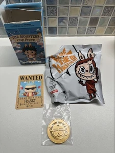 POPMART ONE PIECE x LABUBU Franky Metal Coin Figure Monster Series - Picture 1 of 1
