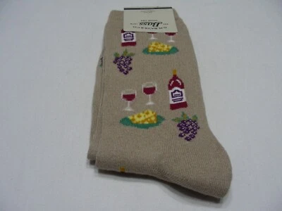 G.H. BASS & CO. - Novelty Wine Themed - Women's One Size Crew Socks! - Image 1 of 4