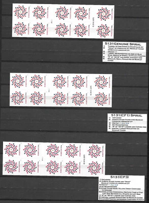 2016 Patriotic Spiral #5131a(CF1) +(CF3) Convertible Bklts of 10 + Normal Bklt. - Image 1 of 4