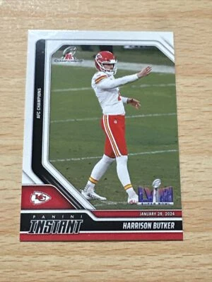 2023 NFL Panini Instant 179 Harrison Butker Kansas City CHIEFS IN HAND - Image 1 of 2