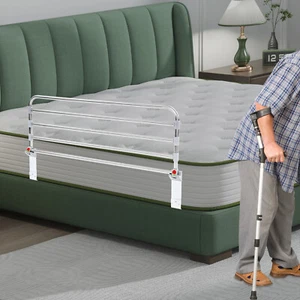 Ringhiera Letto di Sicurezza Portatile Pieghevole in Acciaio Inox per Anziani 90cm - Foto 1 di 19
