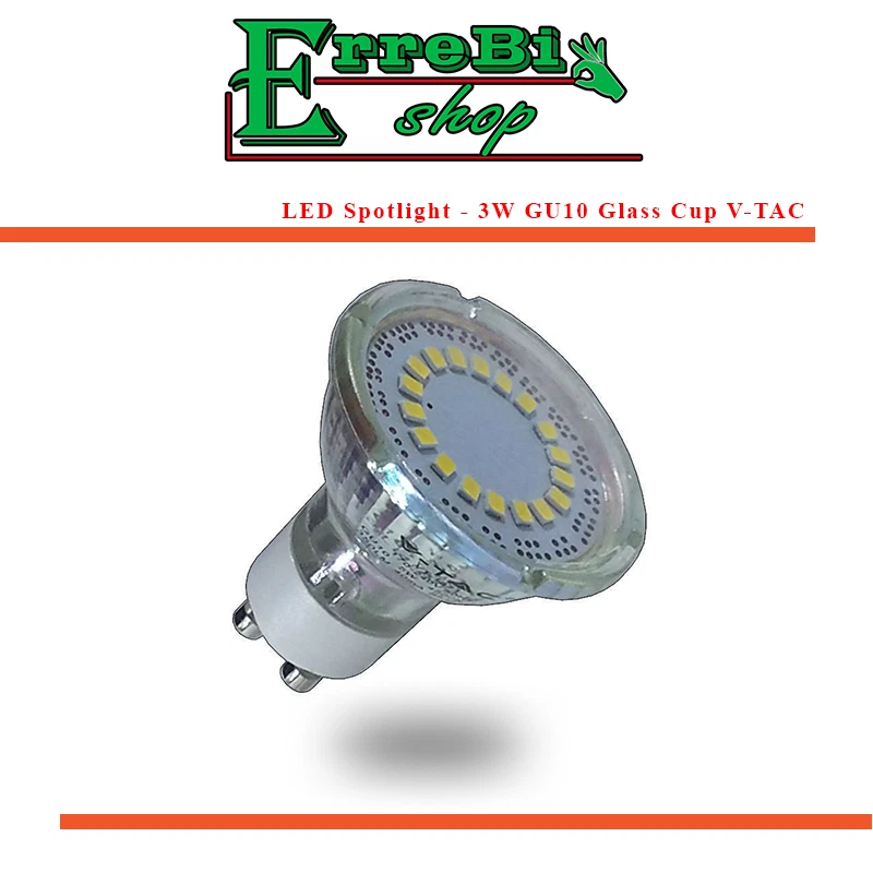DICROICA LED BOMBILLA SMD GU10 3W 6000K LUZ FRÍA DE VIDRIO SPOTLIGHT V-TAC 1600 - Imagen 1 de 1