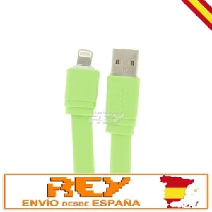 Cable Plano Compatible para iPhone iPad iPod Datos-Carga Color Verde 1m v273 - Imagen 1 de 4