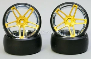 Fly Wheels RC 1/10 Large 2.2 WHEELS Metal 56mm + DRIFT TIRE 6mm Offset AMG GOLD - Bild 1 von 12