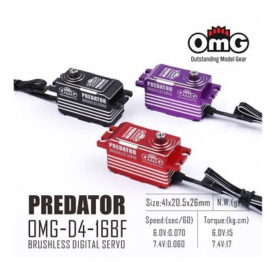 OMG 16KG Brushless Servo High Torque Low Profile for 1/10 Drift Touring FWD Car - Image 1 of 4