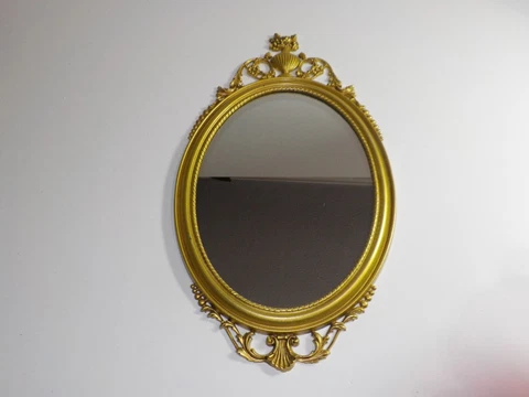 Vintage Wall Mirror Italy Depose  GOLD Ornate HOLLYWOOD REGENCY MCM Syroco? Cover