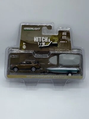 GREENLIGHT HITCH & TOW  2013 FORD EXPLORER & BOAT WITH  TRAILER  Collectible Toy - Image 1 of 4