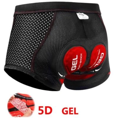 ZREE Herren Radhose 5D Gel gepolstert Unterwäsche MTB Mountainbike Fahrrad kurze Hose
