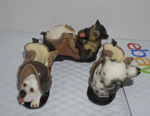 3 Dog On Boot Shoe Resin Figurine Mini Planter Cornerstone Creations Dalmation - Picture 1 of 24