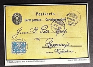 SWITZERLAND CLASSIC STAMP ON STAMP ON POSTCARD STAMPS ON STAMPS -P17187 - Picture 1 of 1