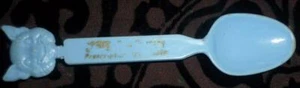 Katz Drug Company Blue Plastic Spoon with Cat Head Vintage - Picture 1 of 2