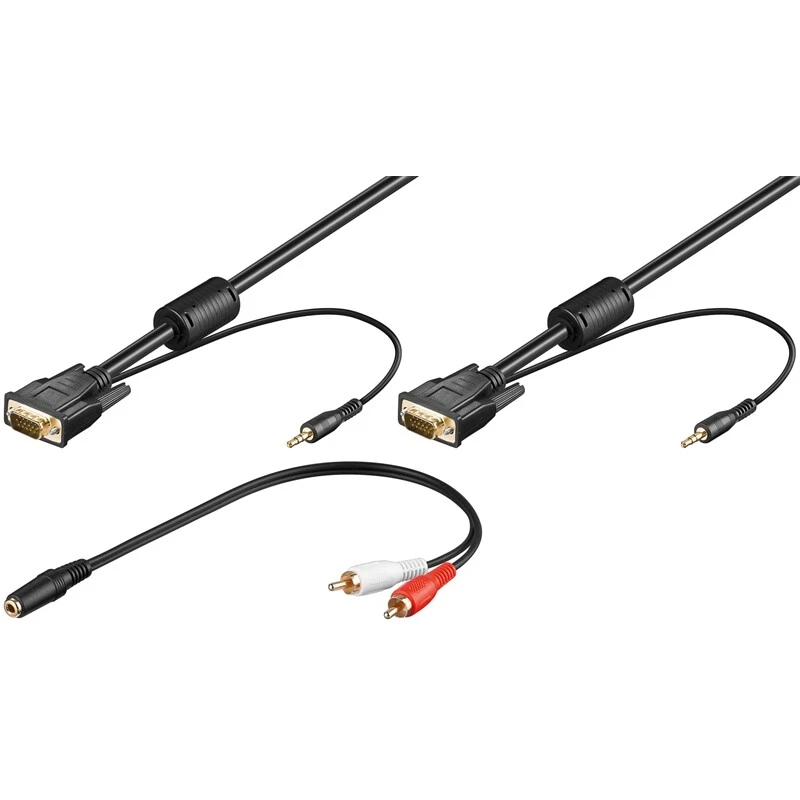Notebook-TV-Monitor-Kabel SVGA ST/ST+Audio 2m schwarz - Bild 1 von 1
