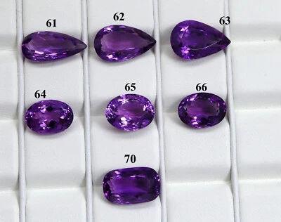 Natural Brazilian Amethyst Pear Oval Cushion Cut Gemstone Frebruary Birthstone - Image 1 of 4