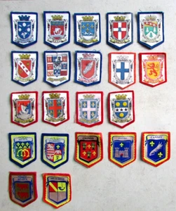 Lot de 21 écussons brodés tissu Aubervilliers, Noisy-le-Sec, Meaux, Pamiers, etc - Imagen 1 de 4