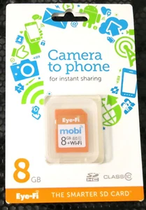 Eye-Fi Mobi Wifi 8GB SDHC CLASS 10 Memory Card for Cameras/Mobile Devices - Picture 1 of 3