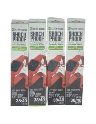 4x Shockproof Apple Kids Watchband Series 1/2/3/4/5/6 Wrist Sz 3.3"-3.9" 38/40mm - Image 1 of 2