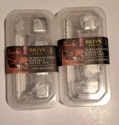New Stainless Steel Chilling Stones Set Reusable Whiskey Wine (8 Stones Total) - Image 1 of 4