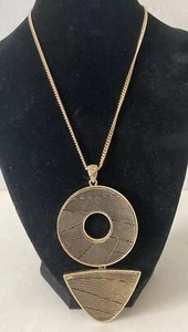 "Collar y Pendientes Art Deco Boho Dorado Tono Bronce Marca Influencia 18""" - Imagen 1 de 10