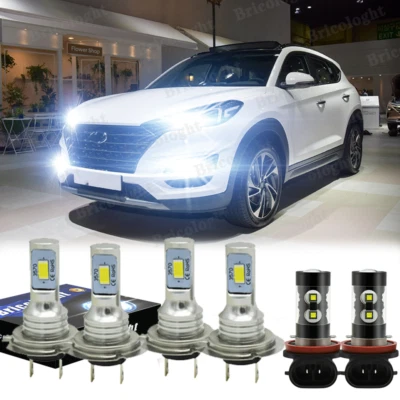 For Hyundai Tucson 2016 2017 2018 Combo LED Headlight + Fog Light Bulbs Kits - Image 1 of 4