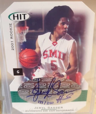 2001 SAGE Hit Die-Cut Auto #/250 JERYL SASSER #A22 Autographed Card SMU Mustangs - Image 1 of 2