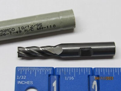 AMAMCO 9/32" 4 FLAUTAS UN SOLO EXTREMO CENTRO CORTE CARBURO SÓLIDO FRESA Foto 1 de 2