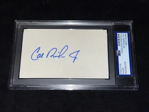 Cal Ripken Jr. Signed 3x5 Index Card PSA Slab Rookie Era Auto Baltimore Orioles - Picture 1 of 2