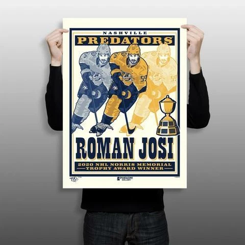 Phenom Gallery Nashville Predators Roman Josi 2020 Norris Trophy Serigraph Print Cover