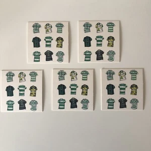 Celtic Retro Football Shirt Coasters Set Of 5 - Picture 1 of 3