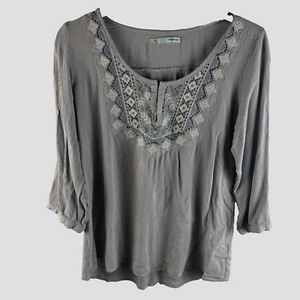 Maurice’s Damen Shirt Large Oberteil 3/4 Arm grau bestickt Perlen - Bild 1 von 9
