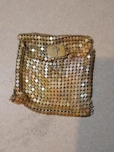 Vintage Gold Color Metal Mesh Rosary Pouch Front Snap Missing! - Picture 1 of 7