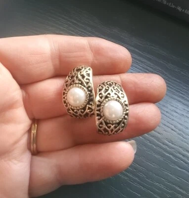 Pendientes perforados/clip de desplazamiento tono plata Aspen retirados Premier Designs. A4021 Foto 1 de 4