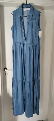 Jeans Maxikleid Gr.44 Silvian Heach Blau Ärmellos Neu mit Etikett  - Bild 1 von 4