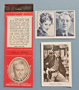 NELSON EDDY (3) STREICHHOLZSCHACHTELHÜLLE, POLNISCHE SCHOKOLADENKARTE, SPANISCHER ALBUMAUFKLEBER - Bild 1 von 2