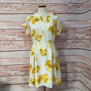 Vestido Simply Vera Wang Blanco Floral Talla Grande Corbata Cintura Ajuste y Acampanado Informal - Imagen 1 de 8