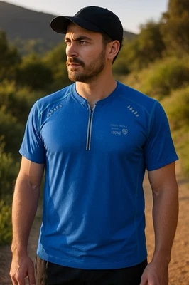 Camisa Mountain Hardwear Para Hombre XL 1/4 Cremallera Rendimiento Tecnología Azul Senderismo Correr  Foto 1 de 4