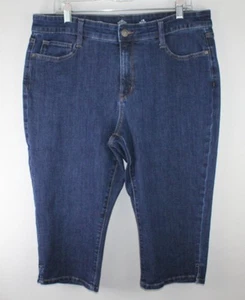 Jeans/pantalone ST JOHN'S BAY donna denim Capri TG 16P super elasticizzato tasche zip - Foto 1 di 8