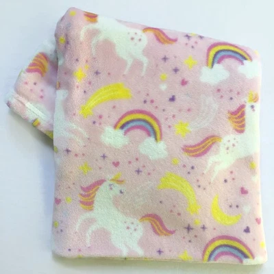 Manta de seguridad de felpa arco iris unicornio pegaso cómoda rosa chica encantadora 46x52 Foto 1 de 4
