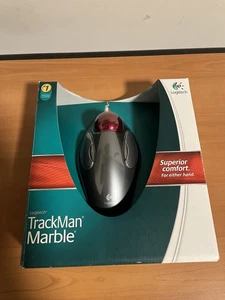 Logitech Trackman marmurowa optyczna mysz trackballowa - szara/czerwona - Zdjęcie 1 z 10