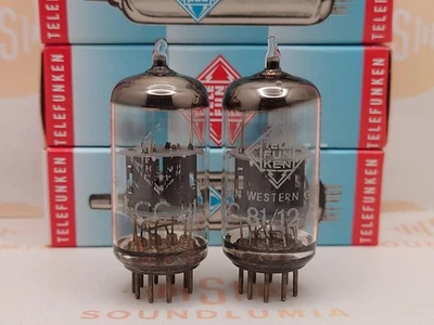 Telefunken ECC81 12AT7 O-getter Matched Pair ◇ Bottom – Berlin 1966 - Strong - Image 1 of 4