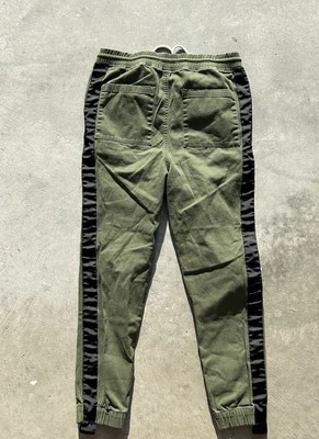 Elwood Jogger Pants Womens M Green Black Stripe Straight Leg Forest Green - Image 1 of 4