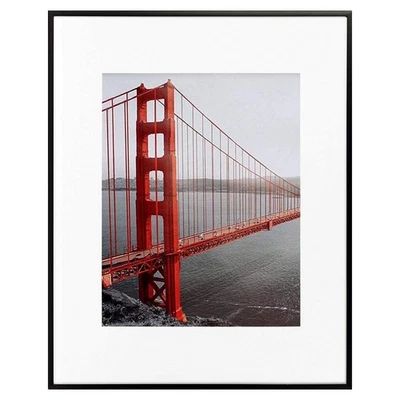 , 11x14 Aluminum Picture Frame - 11 x 14 Black Frame with Removable Mat for 8... - Image 1 of 4
