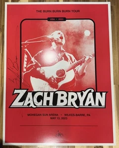 Zach Bryan signiert Burn Tour Poster Autogramm Country Musik keine Vinyl Schallplatte Ye - Bild 1 von 8