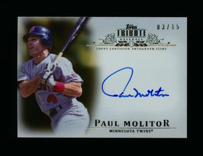 2013 Topps Tribute #PA-PM Paul Molitor autógrafo automático #D 15/03 *2123 Foto 1 de 2