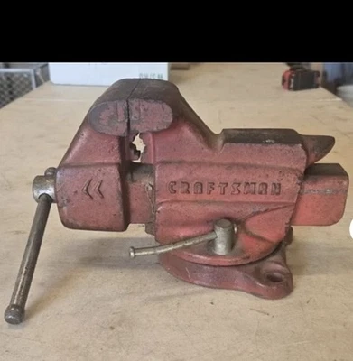 Tornillo de banco vintage 506-51801 - 3 1/2" mandíbula base giratoria artesano EE. UU. Bonito Foto 1 de 2