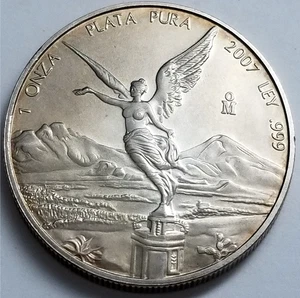 Mexico Liberty 2007, 1 Oz .999 Fine Silver Coin Toning, Libertad Plata KEY-DATE. - Picture 1 of 4