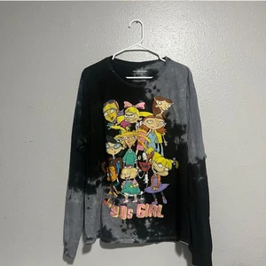 NICKELODEON Women’s Rugrats Retro Tie Die Long Sleeve 90s Girl Shirt Size Large - Picture 1 of 3