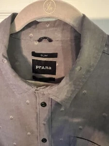 Prana Herren Größe Large grau Slim Fit Langarm Button-Down-Hemd gebraucht, in einwandfreiem Zustand - Bild 1 von 7